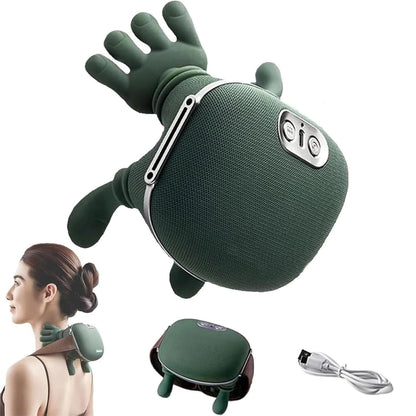 Draadloze oplaadbare nek- en schoudermassager met USB, 2000 mAh, 3 massagestanden en 2 warmtestanden (40–45 °C), 4D-kneding, ergonomisch, voor thuis, kantoor en onderweg