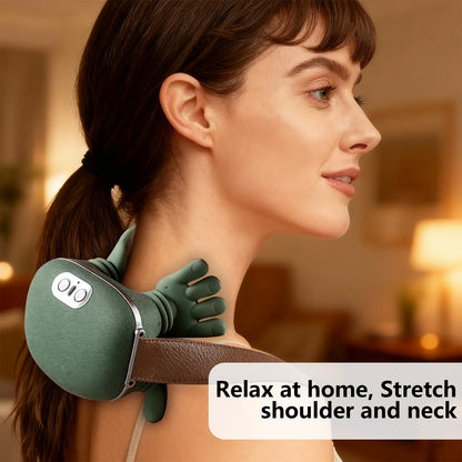 Draadloze oplaadbare nek- en schoudermassager met USB, 2000 mAh, 3 massagestanden en 2 warmtestanden (40–45 °C), 4D-kneding, ergonomisch, voor thuis, kantoor en onderweg
