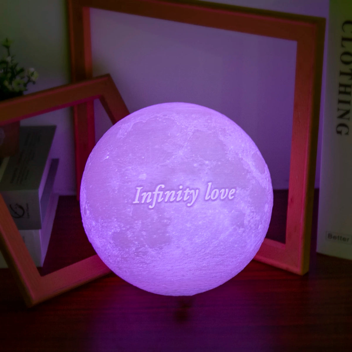 Gepersonaliseerde 3D-geprinte maanlamp met foto en tekst, USB-nachtlampje voor verjaardag, Moederdag, Valentijnsdag en Kerstmis