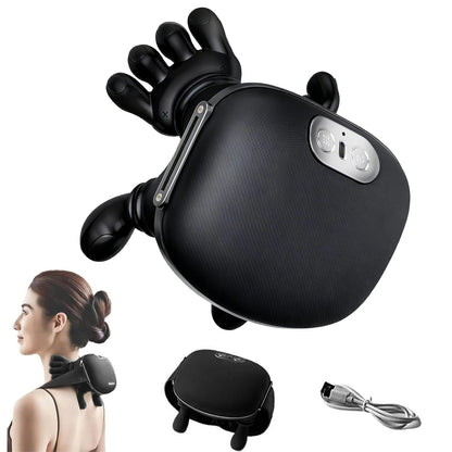 Draadloze oplaadbare nek- en schoudermassager met USB, 2000 mAh, 3 massagestanden en 2 warmtestanden (40–45 °C), 4D-kneding, ergonomisch, voor thuis, kantoor en onderweg