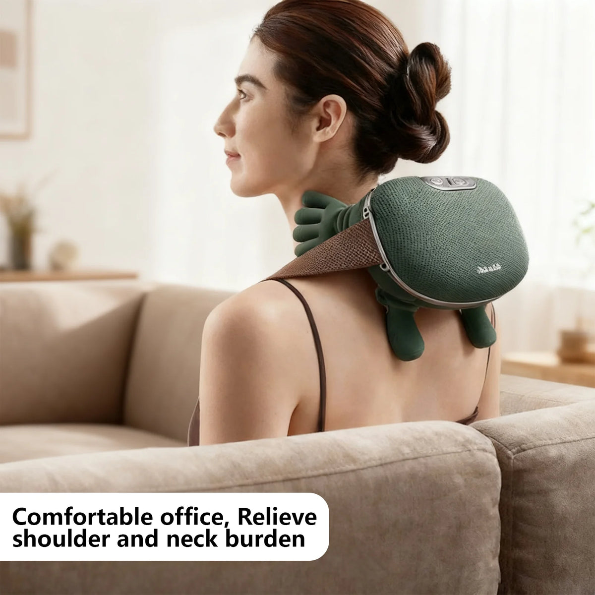 Draadloze oplaadbare nek- en schoudermassager met USB, 2000 mAh, 3 massagestanden en 2 warmtestanden (40–45 °C), 4D-kneding, ergonomisch, voor thuis, kantoor en onderweg