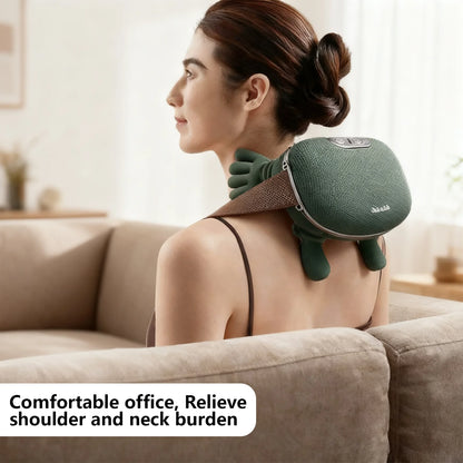 Draadloze oplaadbare nek- en schoudermassager met USB, 2000 mAh, 3 massagestanden en 2 warmtestanden (40–45 °C), 4D-kneding, ergonomisch, voor thuis, kantoor en onderweg
