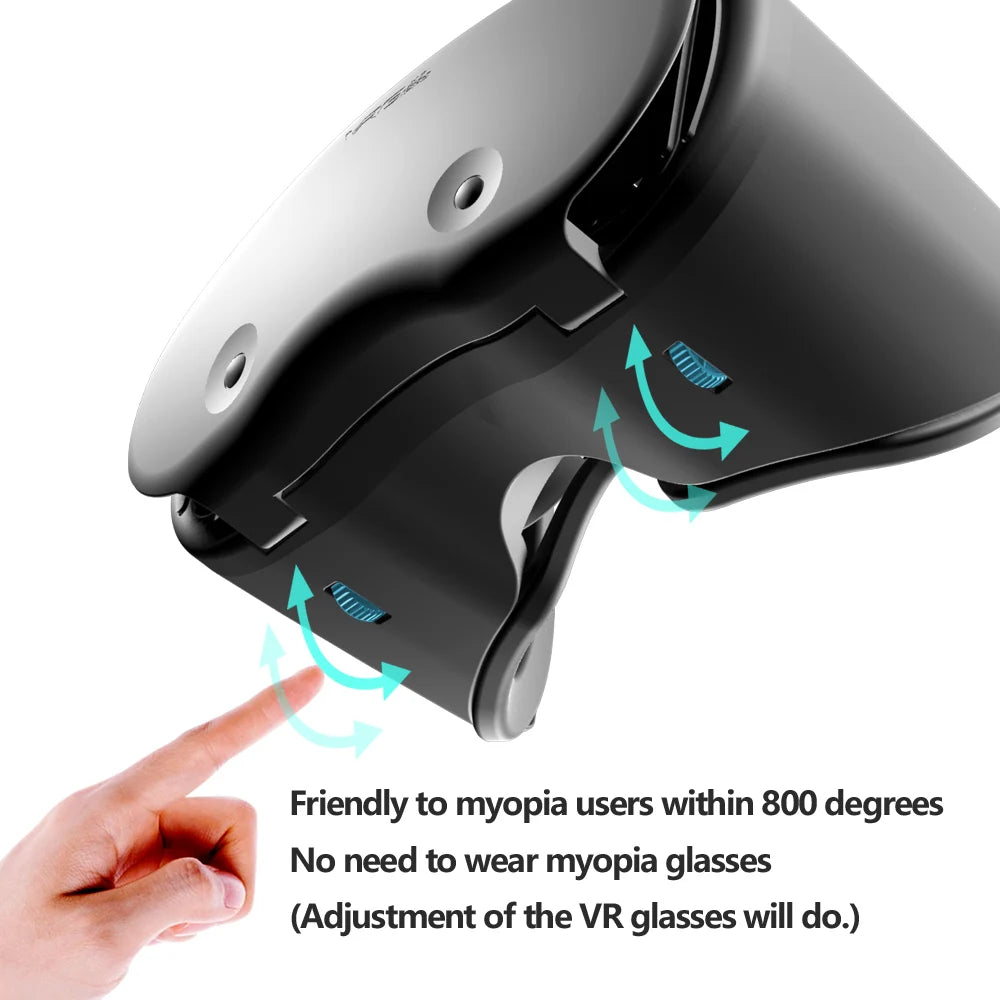 3D virtual reality-bril voor iPhone en Android, VR-headset met echte lenzen