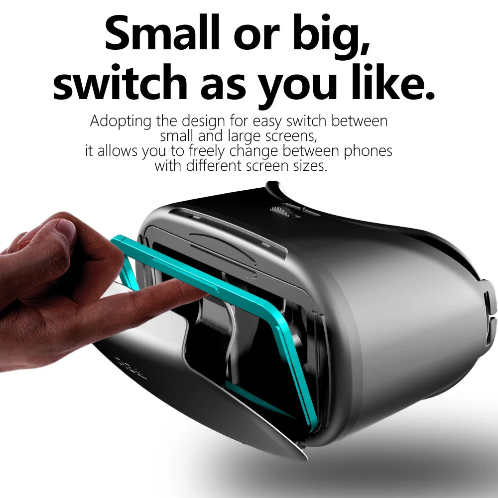 3D virtual reality-bril voor iPhone en Android, VR-headset met echte lenzen