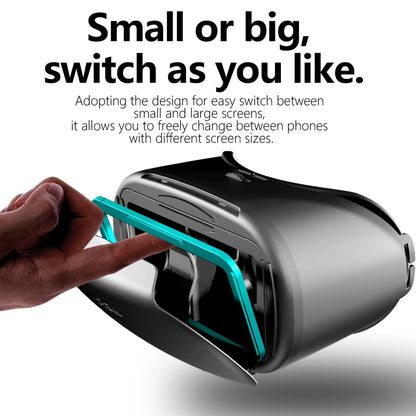3D virtual reality-bril voor iPhone en Android, VR-headset met echte lenzen
