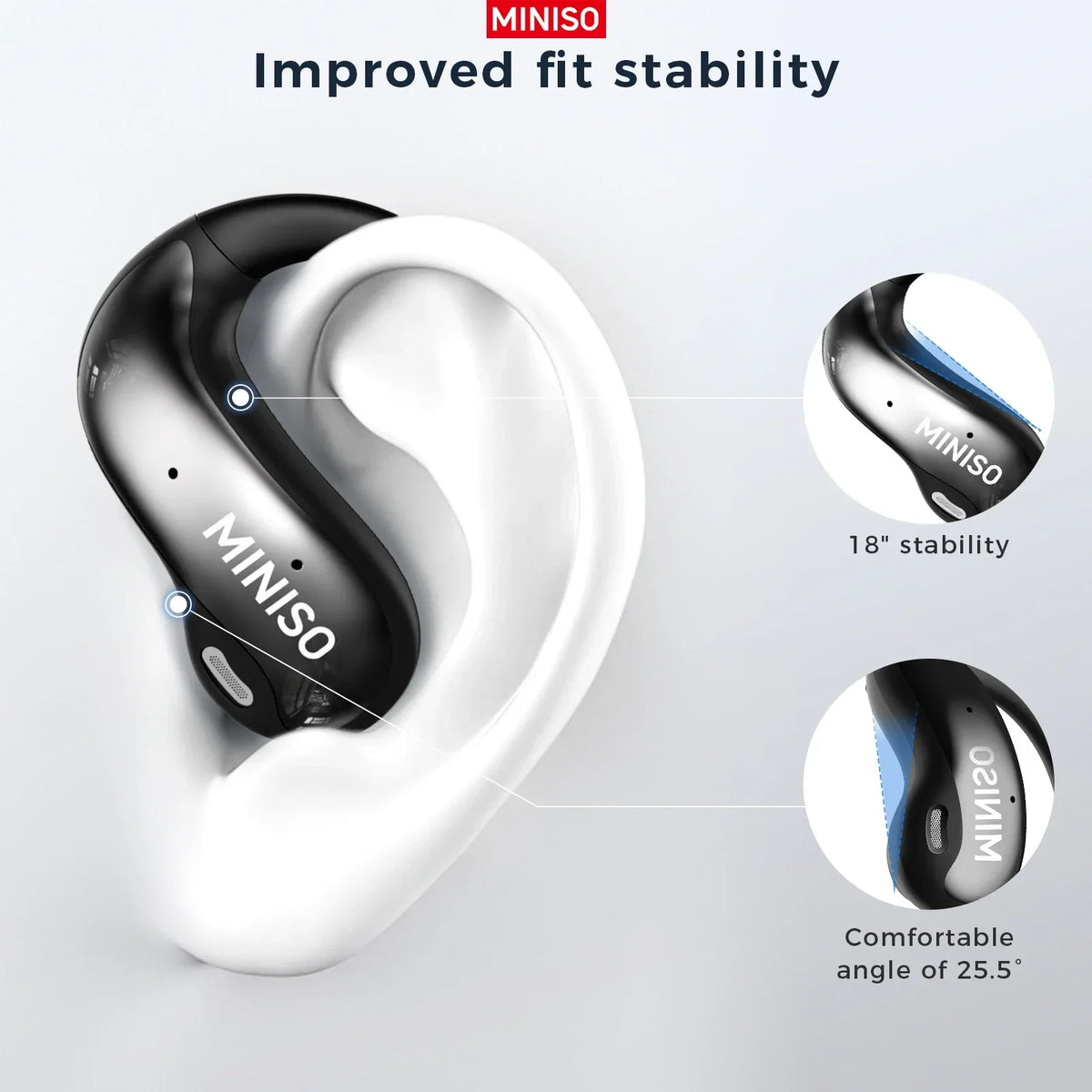 MINISO MS188 AI-vertaaloordopjes, draadloze Bluetooth-hoofdtelefoon met extra lange batterijduur