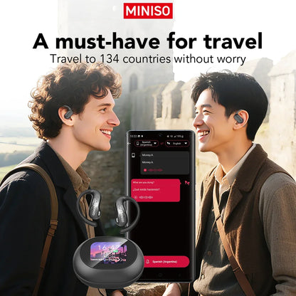 MINISO MS188 AI-vertaaloordopjes, draadloze Bluetooth-hoofdtelefoon met extra lange batterijduur