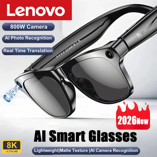 Lenovo slimme AI-bril met camera, 8K-video, Bluetooth, spraakoproepen en vertaling