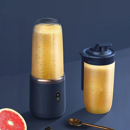 Draagbare elektrische mini-blender voor vruchtensap, USB-oplaadbaar, 6 messen, sapbeker voor thuis en in de keuken