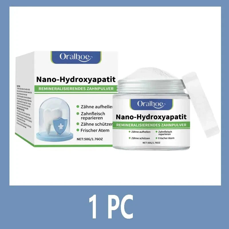 Tandenbleekpoeder met 10% hydroxyapatiet, remineralisatie, frisse muntsmaak en glazuurherstel