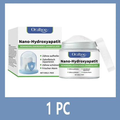 Tandenbleekpoeder met 10% hydroxyapatiet, remineralisatie, frisse muntsmaak en glazuurherstel