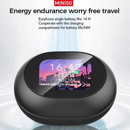 MINISO MS188 AI-vertaaloordopjes, draadloze Bluetooth-hoofdtelefoon met extra lange batterijduur