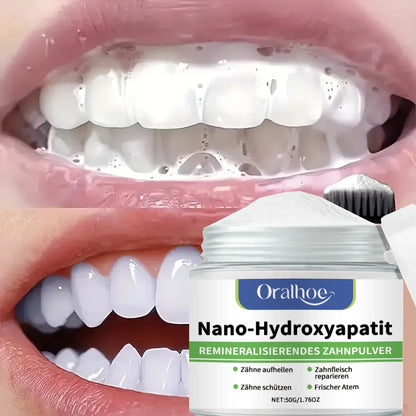 Tandenbleekpoeder met 10% hydroxyapatiet, remineralisatie, frisse muntsmaak en glazuurherstel