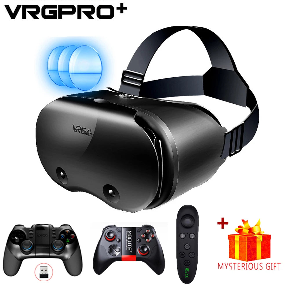3D virtual reality-bril voor iPhone en Android, VR-headset met echte lenzen